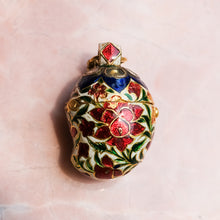 Load image into Gallery viewer, Antique 19th Century Indian Enamel Mango Shaped Flask Pendant
