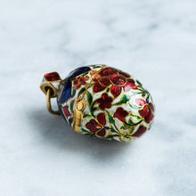 Load image into Gallery viewer, Antique 19th Century Indian Enamel Mango Shaped Flask Pendant
