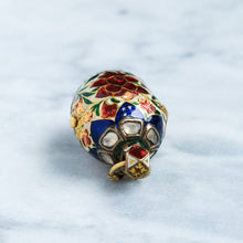 Load image into Gallery viewer, Antique 19th Century Indian Enamel Mango Shaped Flask Pendant
