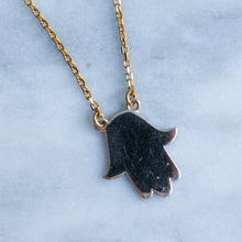 Load image into Gallery viewer, Vintage 16 Inch Diamond Hamsa / Hand Fatima Pendant Necklace
