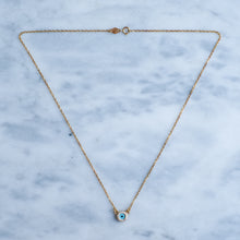 Load image into Gallery viewer, Vintage 16 Inch Diamond and Mother of Pearl Evil Eye Pendant Necklace
