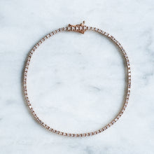 Load image into Gallery viewer, Vintage Natural Diamond Tennis Bracelet in 14K Rose Gold, 7″
