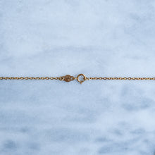 Load image into Gallery viewer, Vintage 16 Inch Diamond and Mother of Pearl Evil Eye Pendant Necklace

