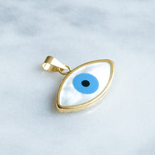 Load image into Gallery viewer, Vintage Mother of Pearl Evil Eye Pendant
