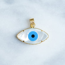 Load image into Gallery viewer, Vintage Mother of Pearl Evil Eye Pendant
