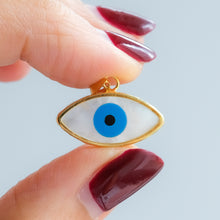 Load image into Gallery viewer, Vintage Mother of Pearl Evil Eye Pendant
