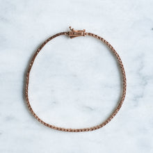 Load image into Gallery viewer, Vintage Natural Diamond Tennis Bracelet in 14K Rose Gold, 7″
