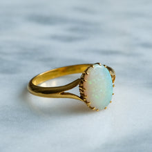 Load image into Gallery viewer, Antique Edwardian Solitaire Opal Ring
