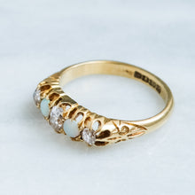 Load image into Gallery viewer, Antique Edwardian Five-Stone Opal Diamond Ring
