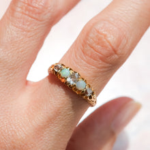 Load image into Gallery viewer, Antique Edwardian Five-Stone Opal Diamond Ring
