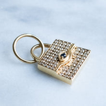 Load image into Gallery viewer, Vintage Estate Diamond and Sapphire Handbag Purse Pendant
