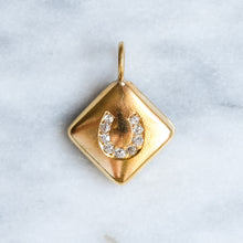 Load image into Gallery viewer, Edwardian 14K Yellow Gold Diamond Horseshoe pendant - A
