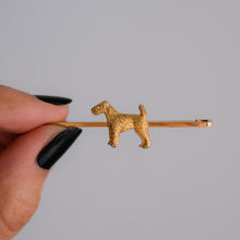 Load image into Gallery viewer, Edwardian 9K Yellow Gold Airedale / Wire Fox Terrier Brooch
