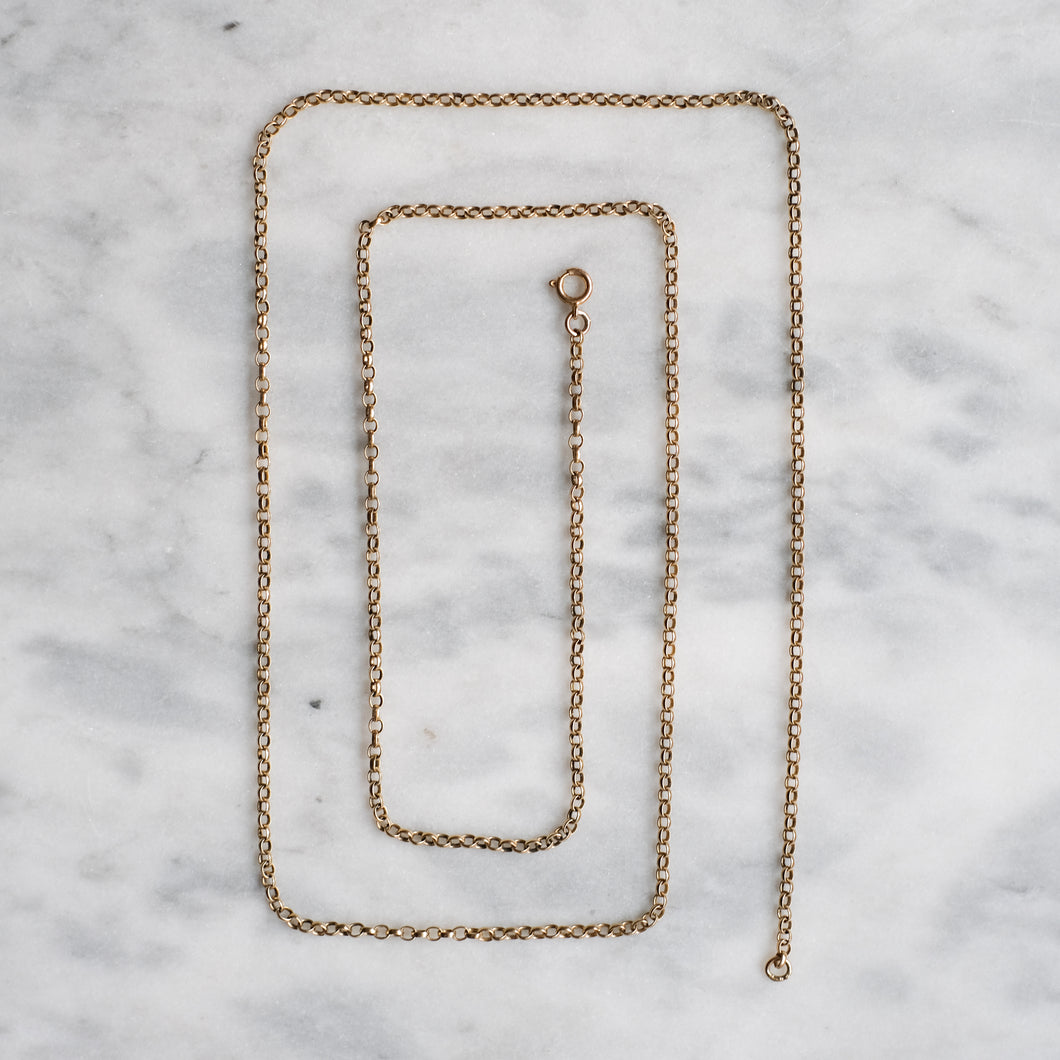 Vintage 9K Yellow Gold Belcher / Rolo Link Chain