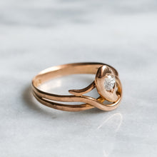 Load image into Gallery viewer, Antique Victorian 14K Rose Gold Diamond Snake Ring
