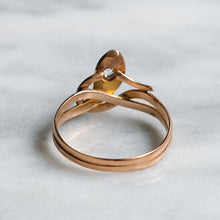 Load image into Gallery viewer, Antique Victorian 14K Rose Gold Diamond Snake Ring
