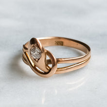 Load image into Gallery viewer, Antique Victorian 14K Rose Gold Diamond Snake Ring
