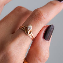 Load image into Gallery viewer, Antique Victorian 14K Rose Gold Diamond Snake Ring
