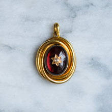 Load image into Gallery viewer, Antique Victorian Diamond Star Set Garnet Pendant
