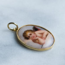 Load image into Gallery viewer, Repurposed Antique Porcelain Cherub Pendant
