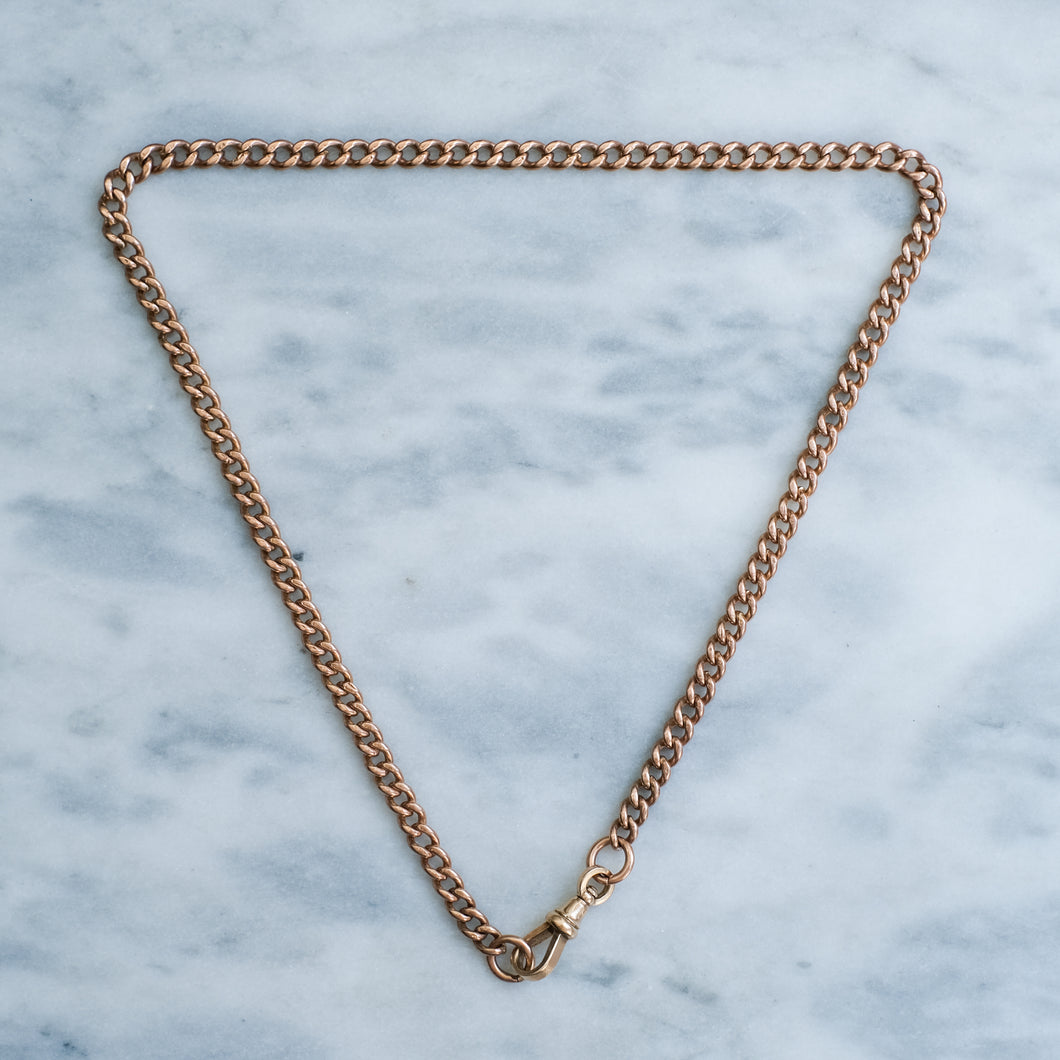Antique Victorian 17 Inch Curb-Link Watch Chain