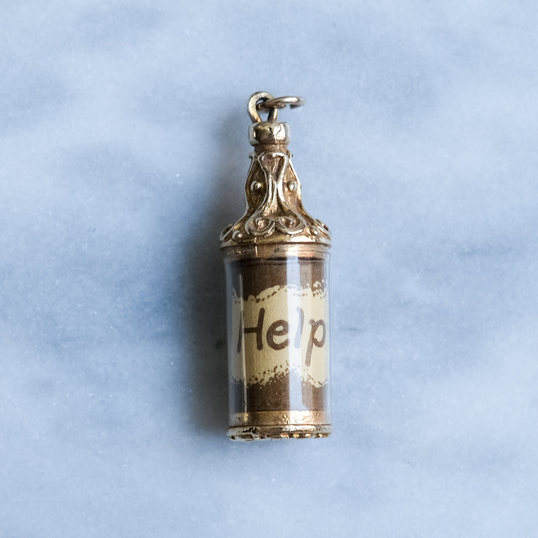 Vintage Message in a Bottle Charm Pendant