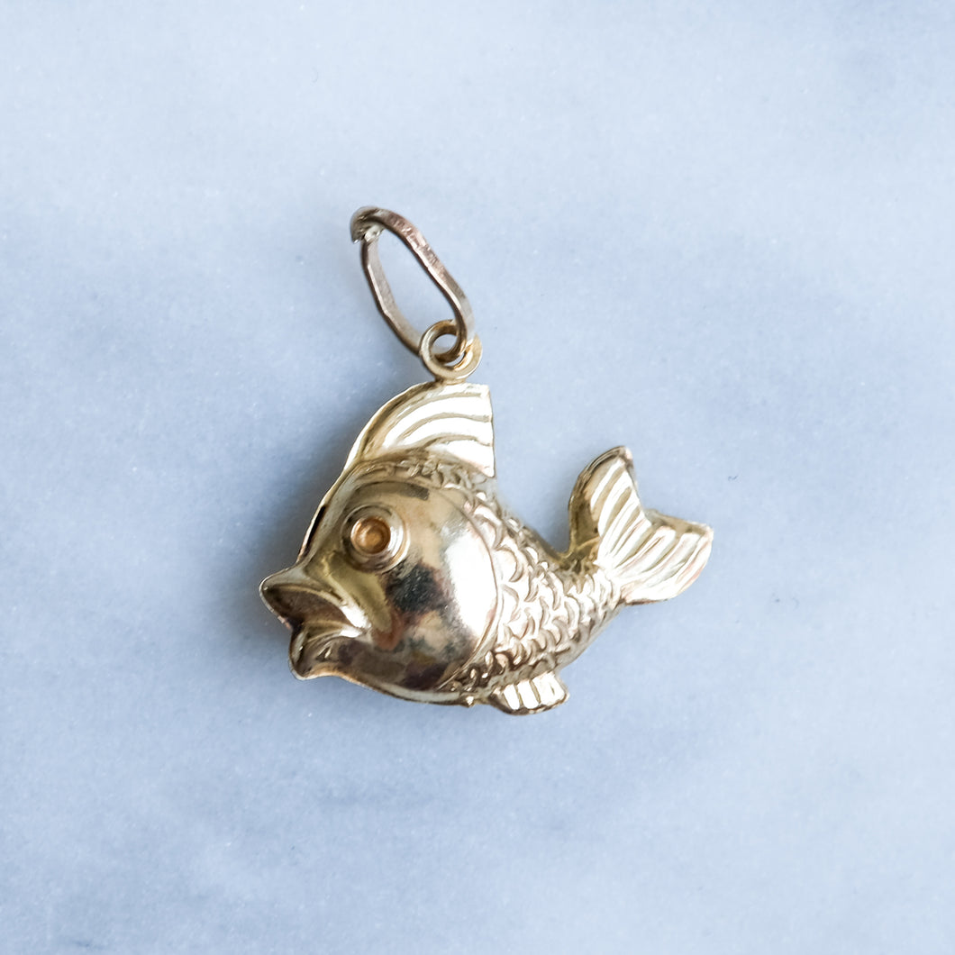 Vintage Puffy Fish Pendant