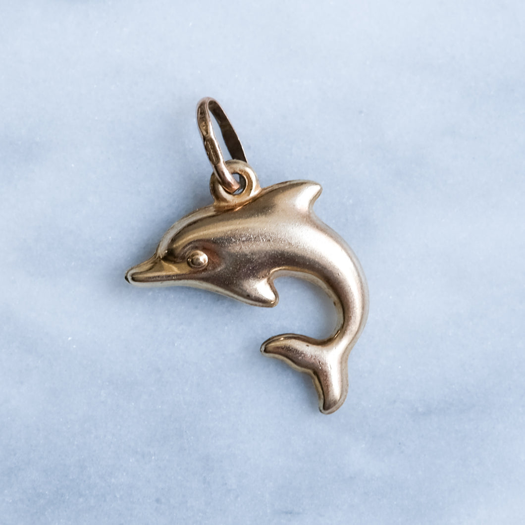 Vintage Puffy Dolphin Charm