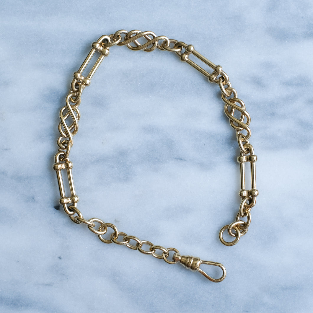 Vintage Trombone and Knot Link Bracelet