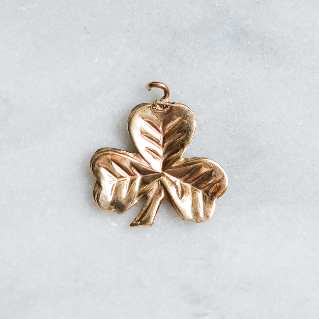 Vintage 9K Yellow Gold Clover Charm