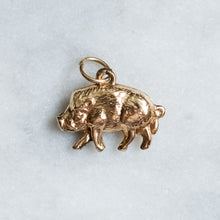 Load image into Gallery viewer, Vintage 9K Yellow Gold Wild Boar Charm
