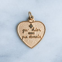 Load image into Gallery viewer, Vintage Qu'hier Que Demain Heart Charm
