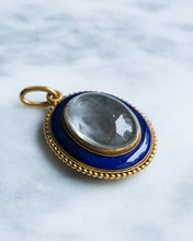 Load image into Gallery viewer, Antique Late 19th Century Blue Enamel Rock Crystal Locket
