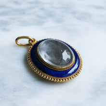Load image into Gallery viewer, Antique Late 19th Century Blue Enamel Rock Crystal Locket
