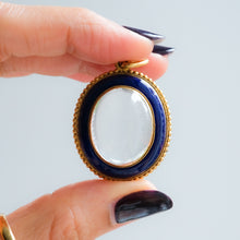 Load image into Gallery viewer, Antique Late 19th Century Blue Enamel Rock Crystal Locket
