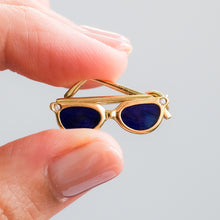 Load image into Gallery viewer, Vintage 18K Yellow Gold Sunglasses with Enamel and Diamonds Pendant
