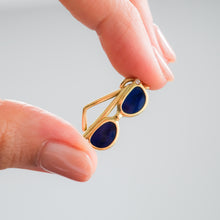 Load image into Gallery viewer, Vintage 18K Yellow Gold Sunglasses with Enamel and Diamonds Pendant
