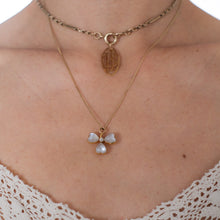 Load image into Gallery viewer, 14K Yellow Gold Moonstone and Diamond Shamrock Pendant
