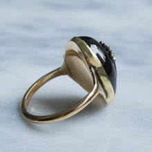 Load image into Gallery viewer, Antique Cabochon Garnet with Rose-Cut Diamonds in a Cross Design
