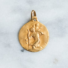 Load image into Gallery viewer, Vintage 18K Yellow Gold St. Christopher Augis Pendant
