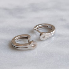 Load image into Gallery viewer, Vintage Diamond U-Hoop Huggy Earrings

