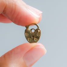Load image into Gallery viewer, Vintage Tiny Heart Padlock Charm
