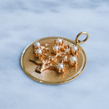 Load image into Gallery viewer, Vintage Engine-Turned Tree of Life Pendant with Pearls
