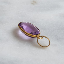 Load image into Gallery viewer, Vintage 14K Yellow Gold Oval Amethyst Pendant
