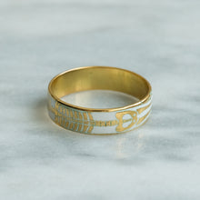 Load image into Gallery viewer, Vintage White Enamel Skeleton Memento Mori Ring
