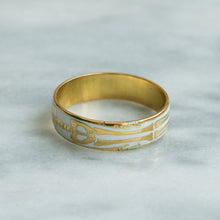 Load image into Gallery viewer, Vintage White Enamel Skeleton Memento Mori Ring
