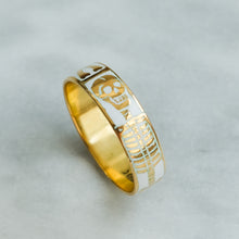 Load image into Gallery viewer, Vintage White Enamel Skeleton Memento Mori Ring
