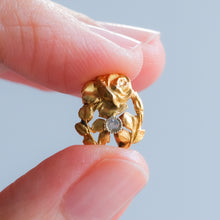 Load image into Gallery viewer, Antique French Rose Pendant with Rose-Cut Diamond
