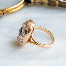 Load image into Gallery viewer, Antique 1910-30s French Sapphire Diamond Ring
