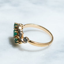 Load image into Gallery viewer, Antique Art Deco Emerald Diamond Ring
